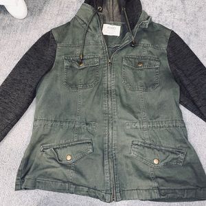 Green jean jacket